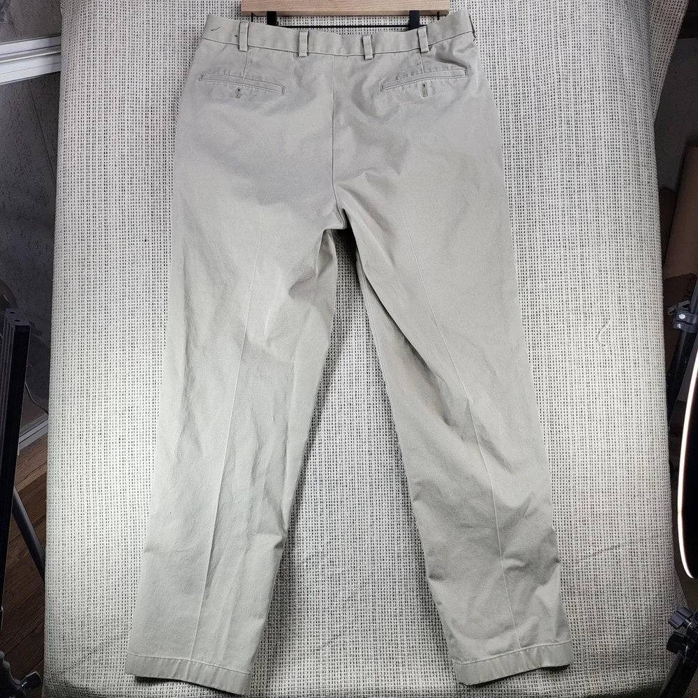 Brooks Brothers Advantage Chino Clark Pants Mens 36x32 Beige Cotton Straight Leg